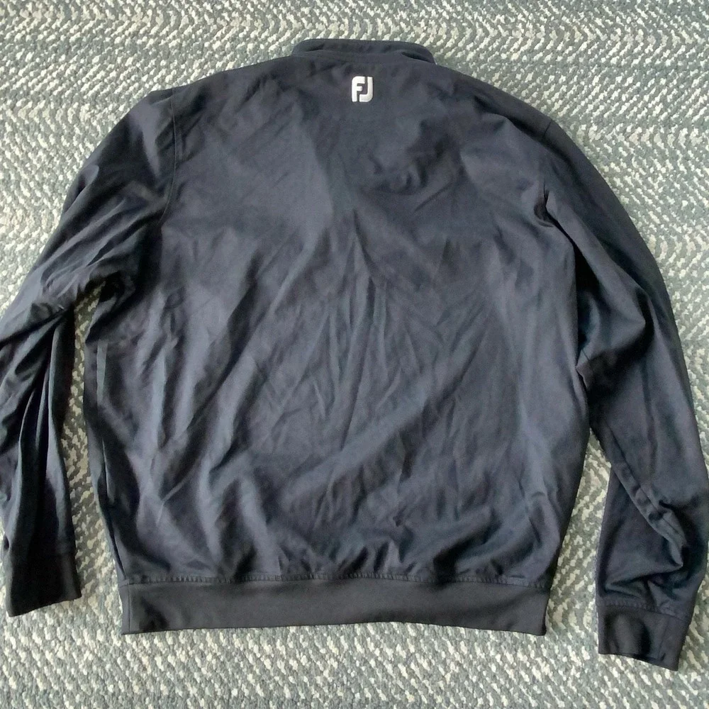 FootJoy Pullover Mens Large Blue 1/4 Zip Long Sleeve Mock Neck Golf Top H Logo